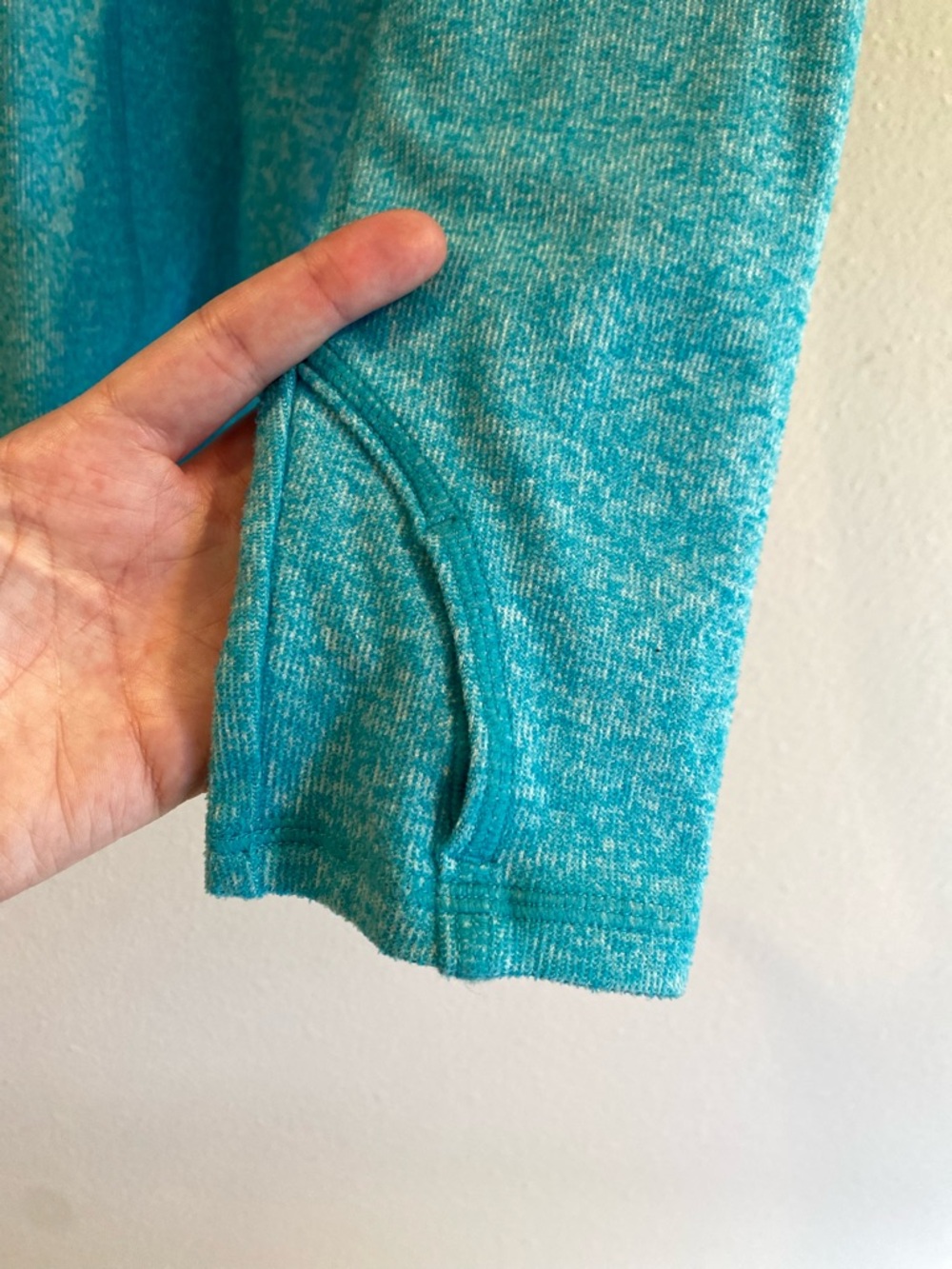 Athleta Space Dye Half-Zip Performance Pullover Size Medium Turquoise - Picture 7 of 8